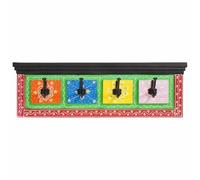 vidaXL Perchero Negro 80 x 25 x 2 cm Madera de mango maciza