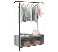 vidaXL Perchero para Ropa Gris 100 x 44 x 160 cm Madera de ingeniería | Este perchero te da mucho lugar para colgar o guardar tu ropa Ideal para tener tu armario ordenado Con estantes para zapatos,