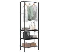 vidaXL Perchero para Ropa Roble Negro 60 x 30 x 171 cm