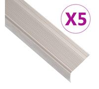 vidaXL Perfiles de peldaños forma de L 5 uds aluminio champán 100 cm