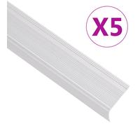vidaXL Perfiles de peldaños forma de L 5 uds aluminio plata 100 cm