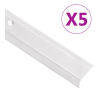 vidaXL Perfiles de peldaños forma de L 5 uds aluminio plata 100 cm