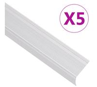 vidaXL Perfiles de peldaños forma de L 5 uds aluminio plata 100 cm