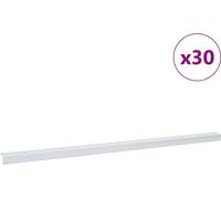 vidaXL Perfiles de protección para escaleras, 30 unidades, color plateado, 67 x 3,5 x 3 cm, aluminio