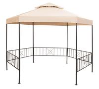 vidaXL Pérgola/Cenador de jardín hexagonal beige 323x265 cm