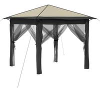 vidaXL: Pérgola con 4 paneles laterales, 2,6 x 2,6 m, color crema y gris antracita