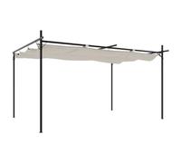 vidaXL Pérgola con Cubierta Retráctil, Carpa para Reuniones, Cenador para Fiestas, Pabellón para Jardín Patio, Color Crema 395x292x230 cm