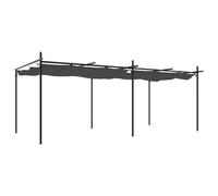 vidaXL Pérgola con cubierta retráctil gris antracita 589x292x230 cm