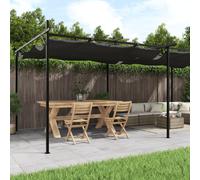 vidaXL Pérgola con cubierta retráctil gris antracita 589x292x230 cm