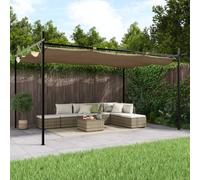 vidaXL Pérgola con cubierta retráctil gris taupe 395x292x230 cm