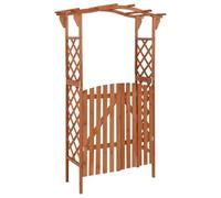 vidaXL Pérgola con puerta madera maciza de abeto 116x40x204 cm