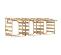 vidaXL: Pérgola con techo, 3 unidades, 100x90x100 cm, madera de pino tratada