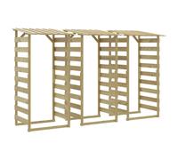 vidaXL: Pérgola con techo, 3 unidades, 100x90x200 cm, madera de pino tratada