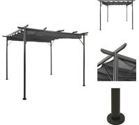 vidaXL Pérgola con techo retráctil, color antracita, 3x3 metros, acero, 180 g/m² - Arcos de rosales, celosías y pérgolas