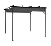 vidaXL Pérgola con tejado retráctil acero gris antracita 3x3m 180 g/m²