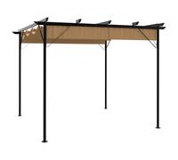 vidaXL Pérgola con tejado retráctil acero gris taupe 3x3 m 180 g/m²