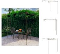 vidaXL Pérgola de jardín, color marrón antiguo, 3x3x2,5 m, hierro. Ideal para enredaderas, celosías y pérgolas