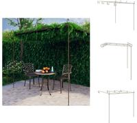 vidaXL Pérgola de jardín, color marrón antiguo, 4x3x2,5 m, hierro. Ideal para enredaderas, celosías y pérgolas
