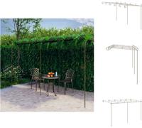 vidaXL Pérgola de jardín, color marrón antiguo, 6x3x2,5 m, hierro. Ideal para enredaderas, celosías y pérgolas
