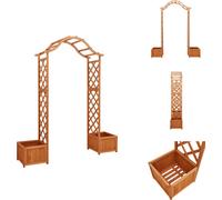 vidaXL: Pérgola de jardín con macetas, fabricada en madera maciza de abeto. Ideal para crear arcos de rosales, celosías y pérgolas