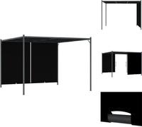 vidaXL Pérgola de jardín con techo retráctil, 3x3 metros, color antracita - Arcos de rosales, celosías y pérgolas