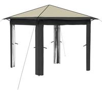 vidaXL, pérgola sin paredes laterales, 2,6 x 2,6 m, color crema y gris antracita