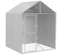 vidaXL Perrera de exterior con toldo acero galvanizado plata 2x2x2,5 m