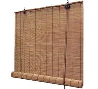 vidaXL Persiana Enrollable, Cortina de Privacidad, Estor de Ventana, Persiana de Protección Solar para Interiores, Bambú Marrón 100x220 cm