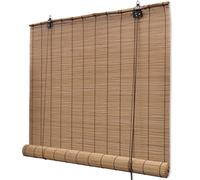 vidaXL Persiana Enrollable, Cortina de Privacidad, Estor de Ventana, Persiana de Protección Solar para Interiores, Bambú Marrón 140x220 cm