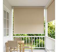 vidaXL Persiana enrollable exterior con protección UV Beige Poliéster