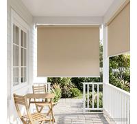vidaXL Persiana enrollable exterior con protección UV Beige Poliéster