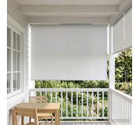 vidaXL Persiana enrollable exterior con protección UV Blanco Poliéster