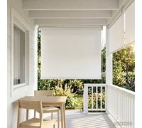 vidaXL Persiana enrollable exterior con protección UV Blanco Poliéster