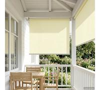 vidaXL Persiana enrollable exterior con protección UV Crema Poliéster