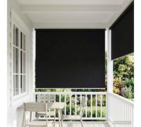 vidaXL Persiana enrollable exterior con protección UV Negro Poliéster