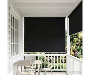 vidaXL Persiana enrollable exterior con protección UV Negro Poliéster