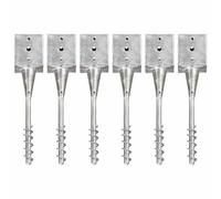 vidaXL Picas de tierra 6 uds acero galvanizado plateado 12x12x56 cm