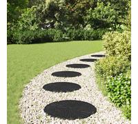 vidaXL Piedra decorativa 6 uds. Negro Ø 45 x 1,8 cm Goma
