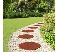 vidaXL Piedra decorativa 6 uds. Rojo Ø 45 x 1,8 cm Goma