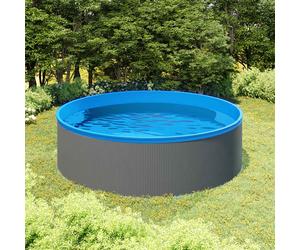 vidaXL Piscina de chapoteo con skimmer colgante y bomba 350x90 cm gris