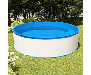 vidaXL Piscina de chapoteo skimmer colgante y bomba 350x90 cm blanco