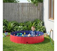 vidaXL Piscina infantil, diámetro 160 cm, altura 30 cm, redonda, en color rojo y azul