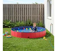 vidaXL Piscina infantil redonda, diámetro 200 cm, profundidad 30 cm, color rojo