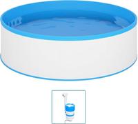 vidaXL Piscina inflable con skimmer integrado y bomba, 350x90 cm, color blanco