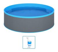 vidaXL Piscina inflable con skimmer integrado y bomba, 350x90 cm, color gris