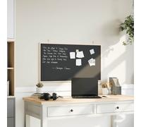 vidaXL Pizarra con marco de madera maciza de pino negra 100x55 cm