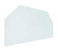 vidaXL Placa de chimenea de cristal transparente de 100 x 50 cm, cristal de estufa, alfombrilla protectora, protección de suelo interior, almohadilla resistente al calor para seguridad junto a la