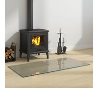 vidaXL Placa de vidrio para chimenea Transparente 100 x 50 cm Cristal