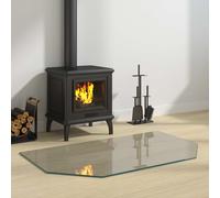 vidaXL Placa de vidrio para chimenea Transparente 100 x 60 cm Cristal
