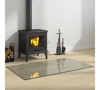 vidaXL Placa de vidrio para chimenea Transparente 100 x 60 cm Cristal